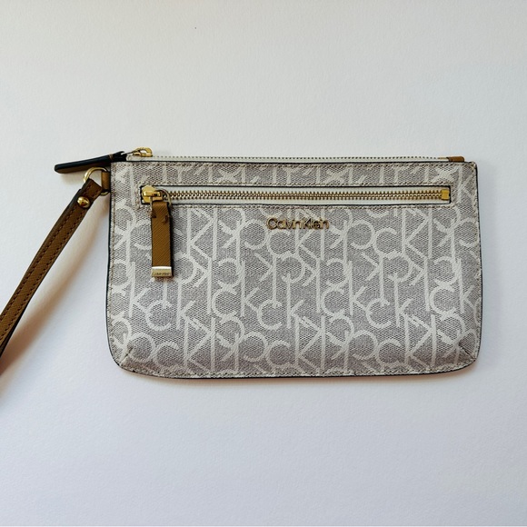 Calvin Klein Handbags - CALVIN KLEIN: Top and front zip wristlet wallet clutch
